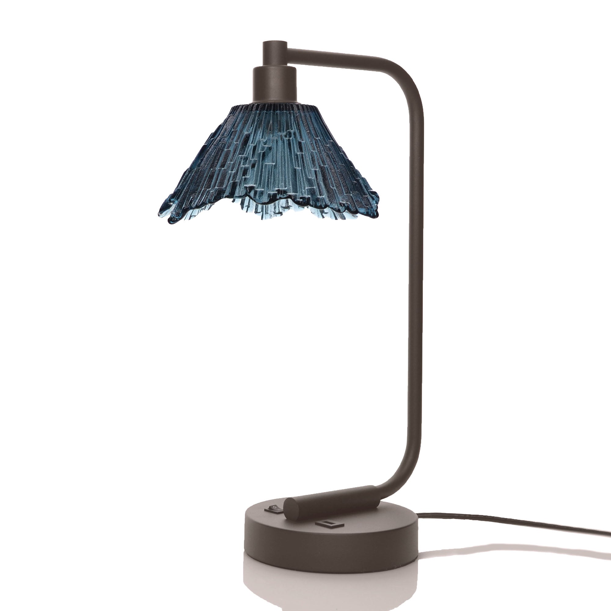 212 Summit: Table Lamp-Glass-Bicycle Glass Co - Hotshop-Slate Gray-Dark Bronze-Bicycle Glass Co