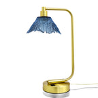 212 Summit: Table Lamp-Glass-Bicycle Glass Co - Hotshop-Steel Blue-Satin Brass-Bicycle Glass Co