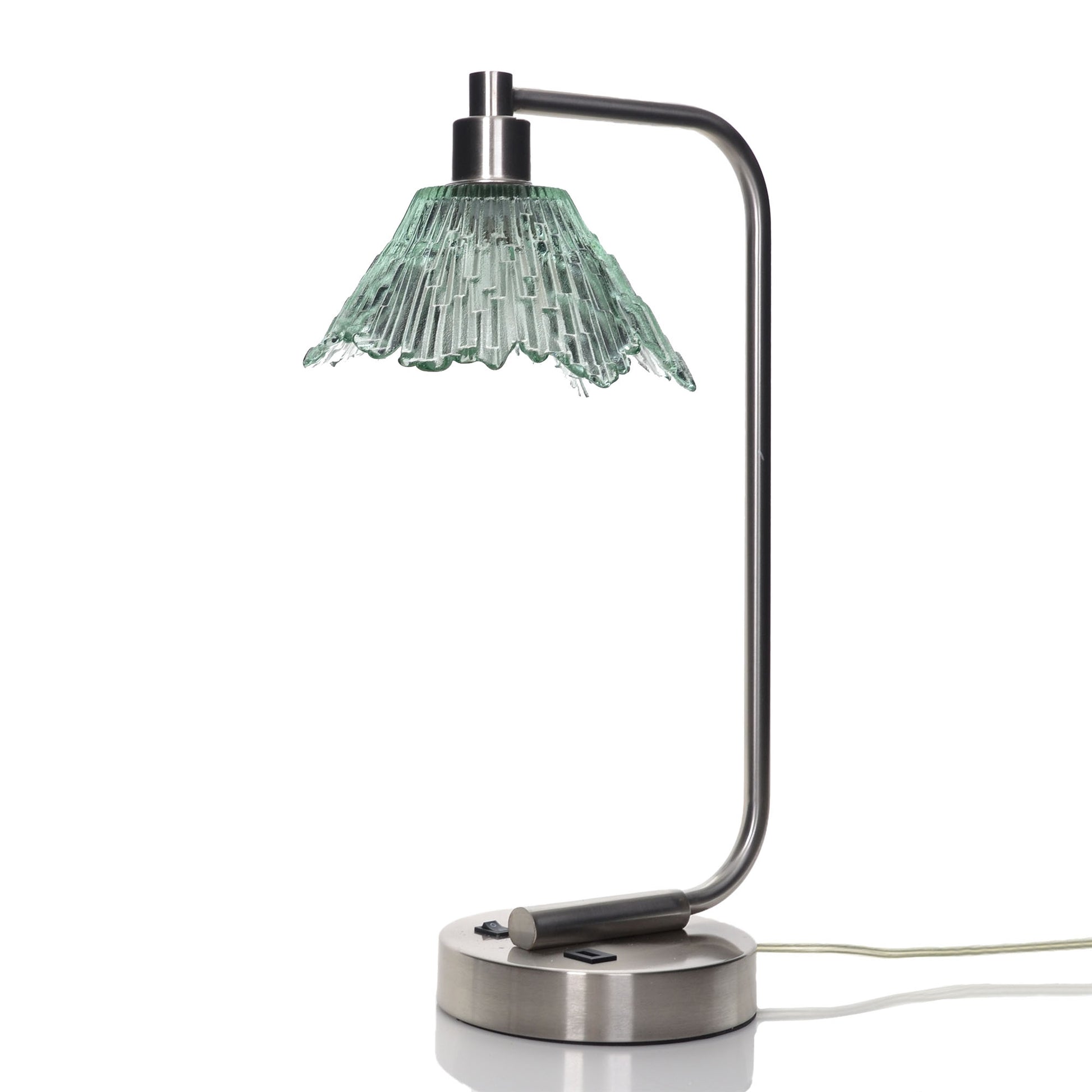 212 Table Lamp-Glass-Bicycle Glass Co - Hotshop-Eco Clear-Brushed Nickel-Bicycle Glass Co