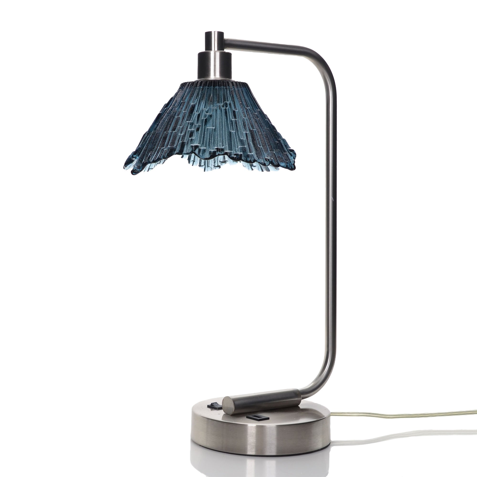 212 Table Lamp-Glass-Bicycle Glass Co - Hotshop-Slate Gray-Brushed Nickel-Bicycle Glass Co