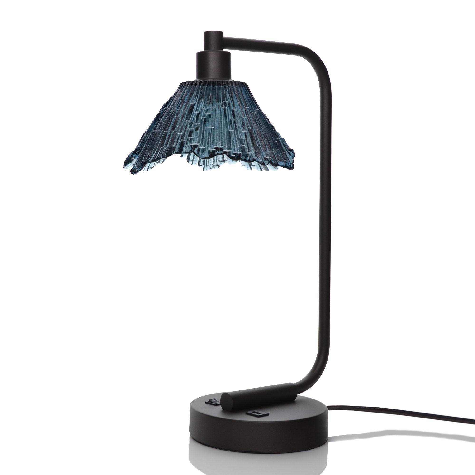 212 Table Lamp-Glass-Bicycle Glass Co - Hotshop-Slate Gray-Matte Black-Bicycle Glass Co