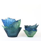 216 Icicle: Large Bowl-Glass-Bicycle Glass Co - Hotshop-Steel Blue-Bicycle Glass Co