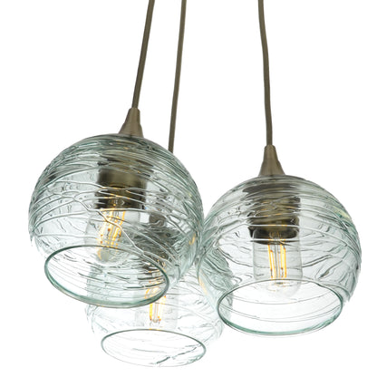 3 Cluster Chandelier: 763 Spun-Glass-Bicycle Glass Co - Hotshop-Eco Clear-Matte Black-Bicycle Glass Co