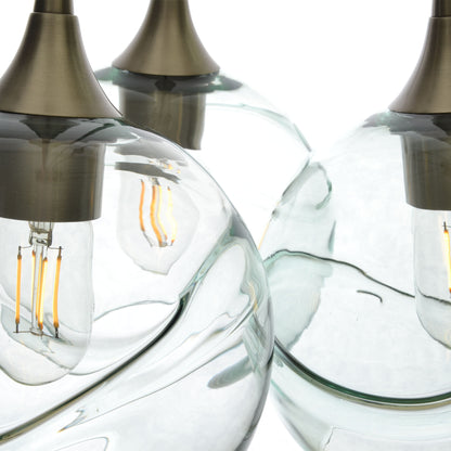 767 Swell: 3 Pendant Cluster Chandelier-Glass-Bicycle Glass Co - Hotshop-Eco Clear-Matte Black-Bicycle Glass Co