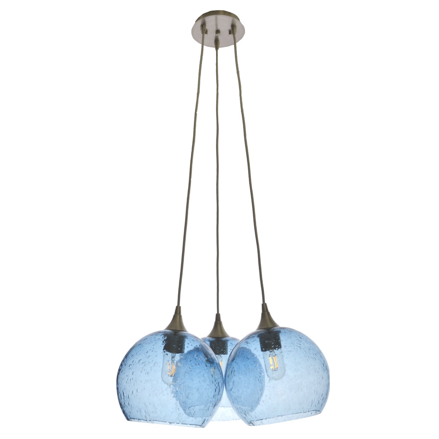 3 Cluster Chandelier: 768 Lunar-Glass-Bicycle Glass Co - Hotshop-Eco Clear-Matte Black-Bicycle Glass Co