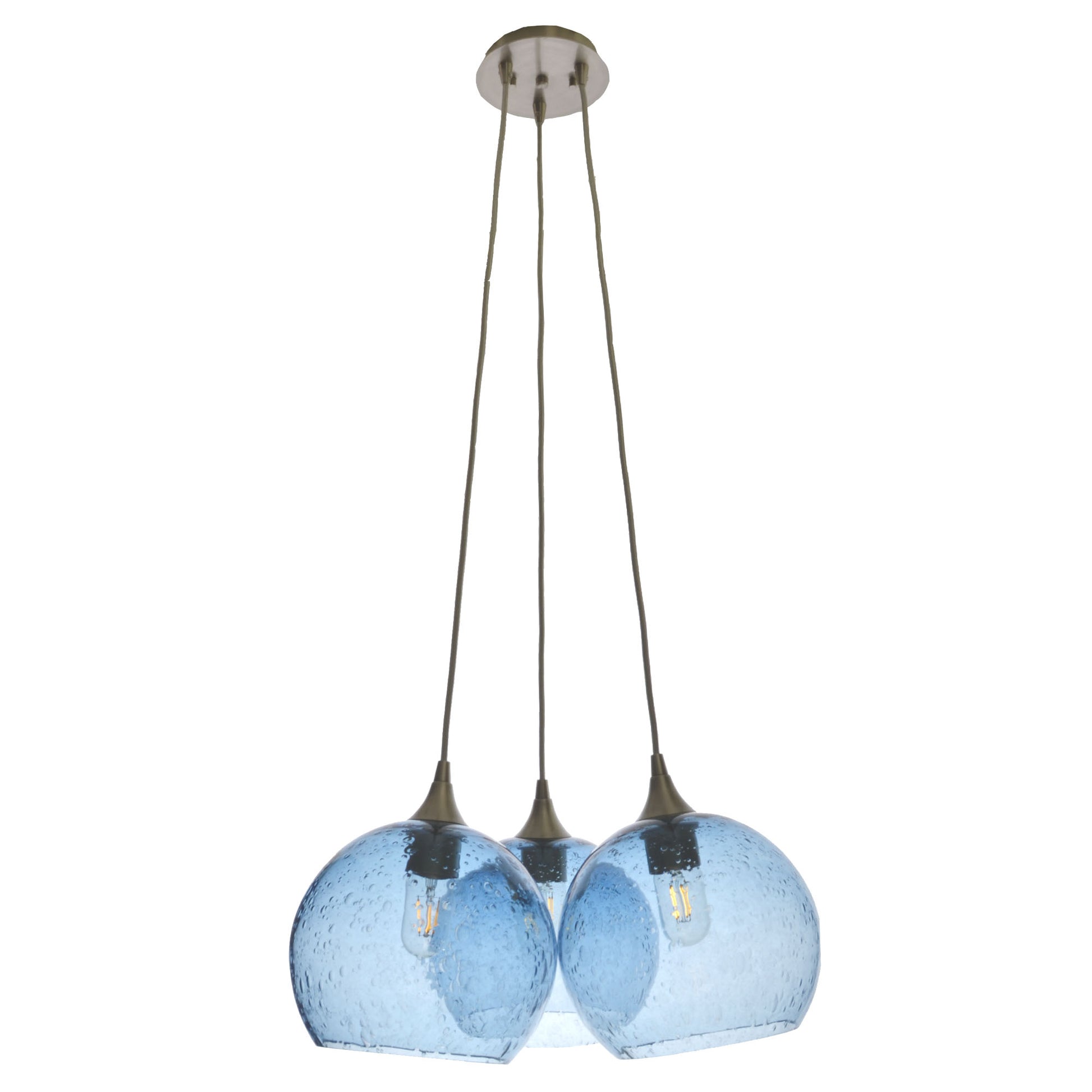 3 Cluster Chandelier: 768 Lunar-Glass-Bicycle Glass Co - Hotshop-Eco Clear-Matte Black-Bicycle Glass Co