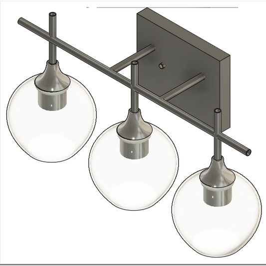 3 Light Vanity Hardware-Hardware-Xinbei Lighting-Black-Bicycle Glass Co