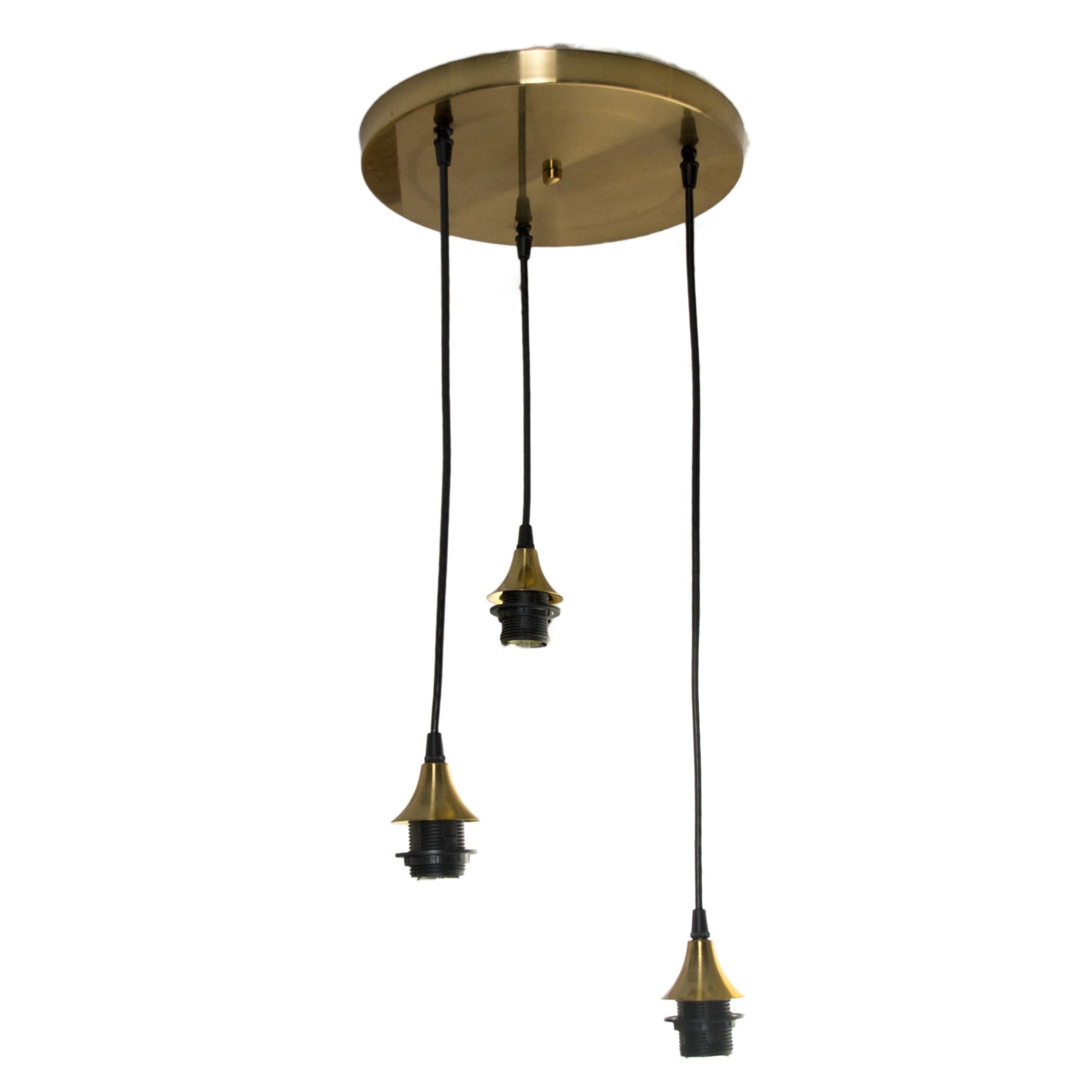 3 Pendant Cascade Chandelier Hardware-Hardware-Bicycle Glass Co-Brass-Standard-10 ft-Bicycle Glass Co