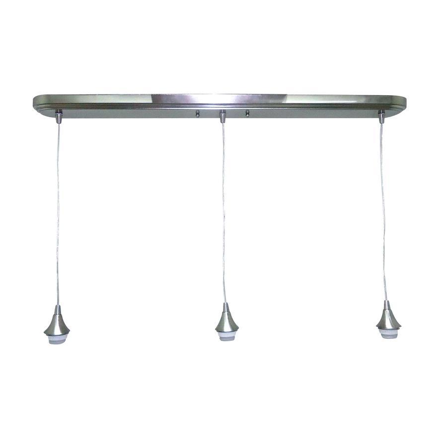 3 Pendant Linear Chandelier Hardware-Hardware-Bicycle Glass Co-Brushed Nickel-Standard-5 ft-Bicycle Glass Co