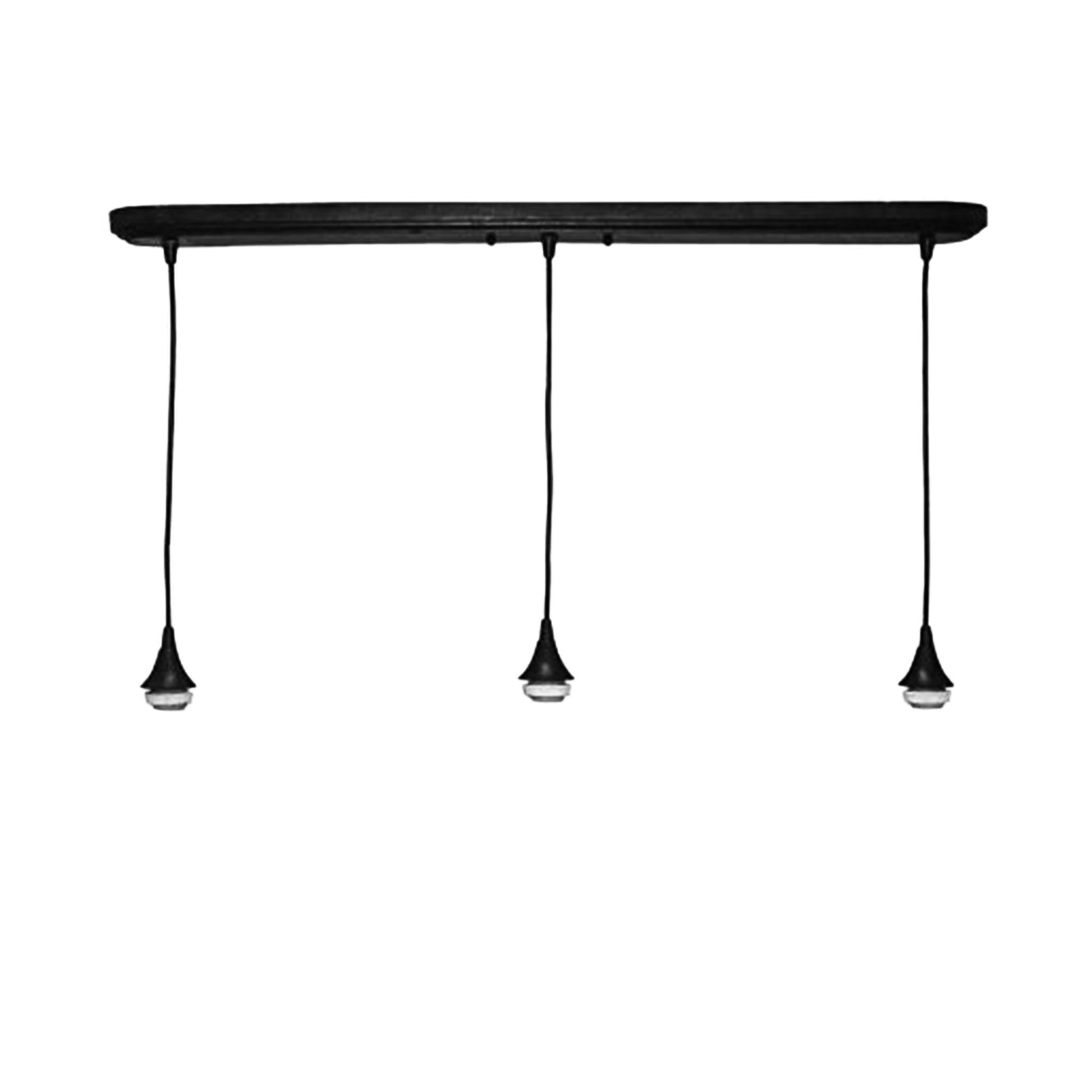 3 Pendant Linear Chandelier Hardware-Hardware-Bicycle Glass Co-Black-Standard-5 ft-Bicycle Glass Co
