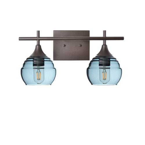 301 2-Light Wall Vanity-Glass-Bicycle Glass Co - Hotshop-Antique Bronze-Lucent-Slate Gray-Bicycle Glass Co