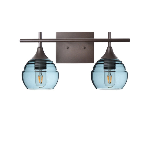 301 2-Light Wall Vanity-Glass-Bicycle Glass Co - Hotshop-Antique Bronze-Lucent-Slate Gray-Bicycle Glass Co