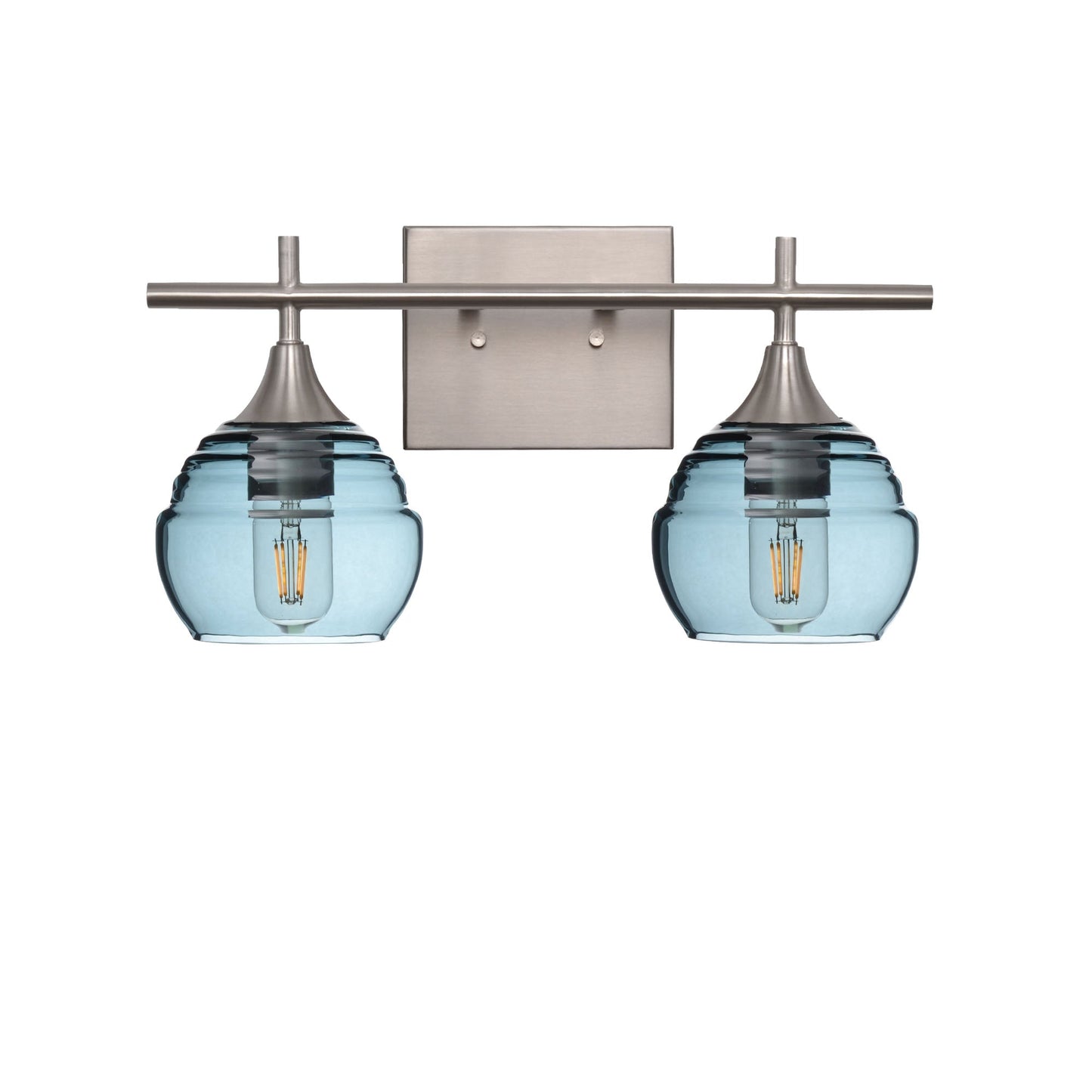 301 2-Light Wall Vanity-Glass-Bicycle Glass Co - Hotshop-Brushed Nickel-Lucent-Slate Gray-Bicycle Glass Co
