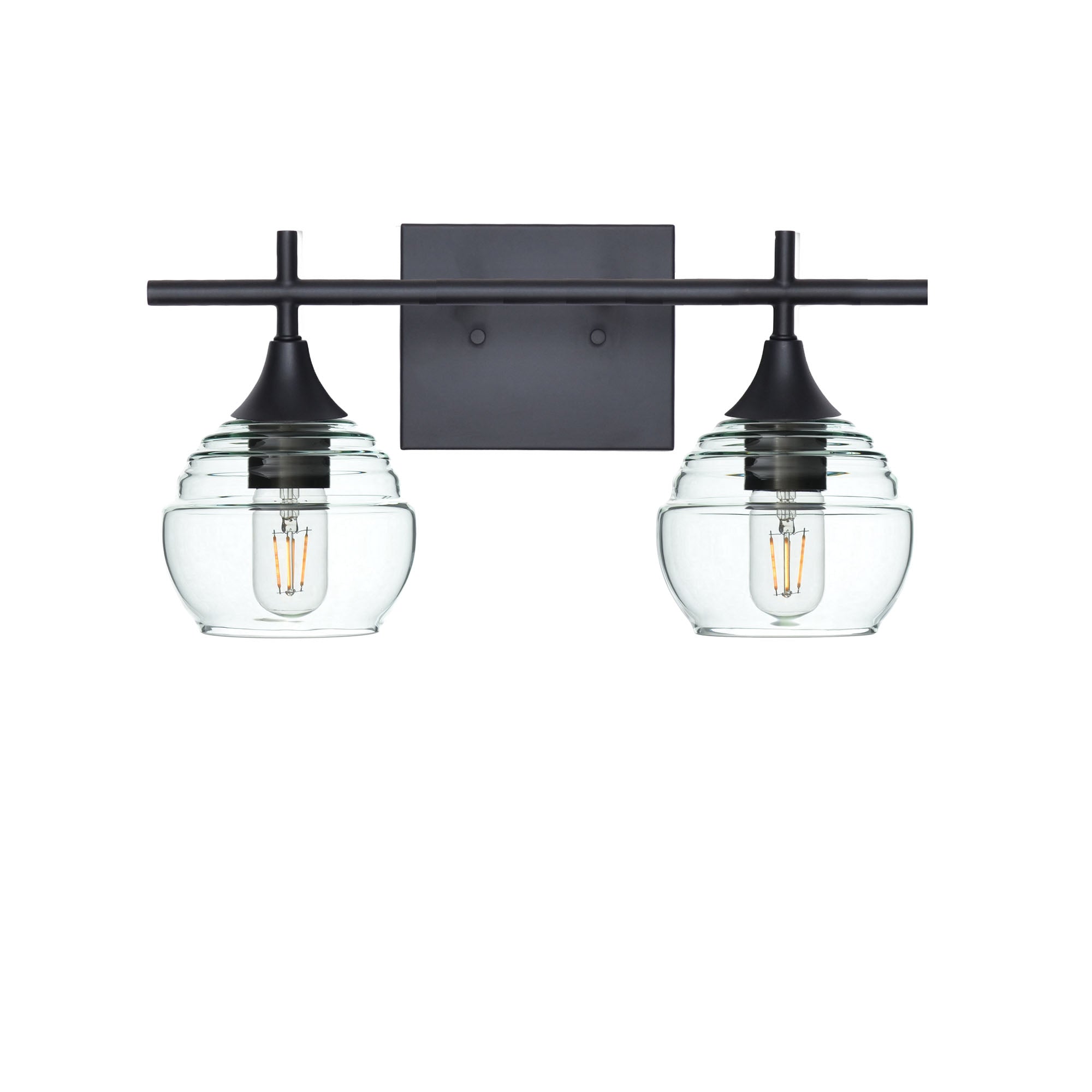 301 2-Light Wall Vanity-Glass-Bicycle Glass Co - Hotshop-Matte Black-Lucent-Eco Clear-Bicycle Glass Co