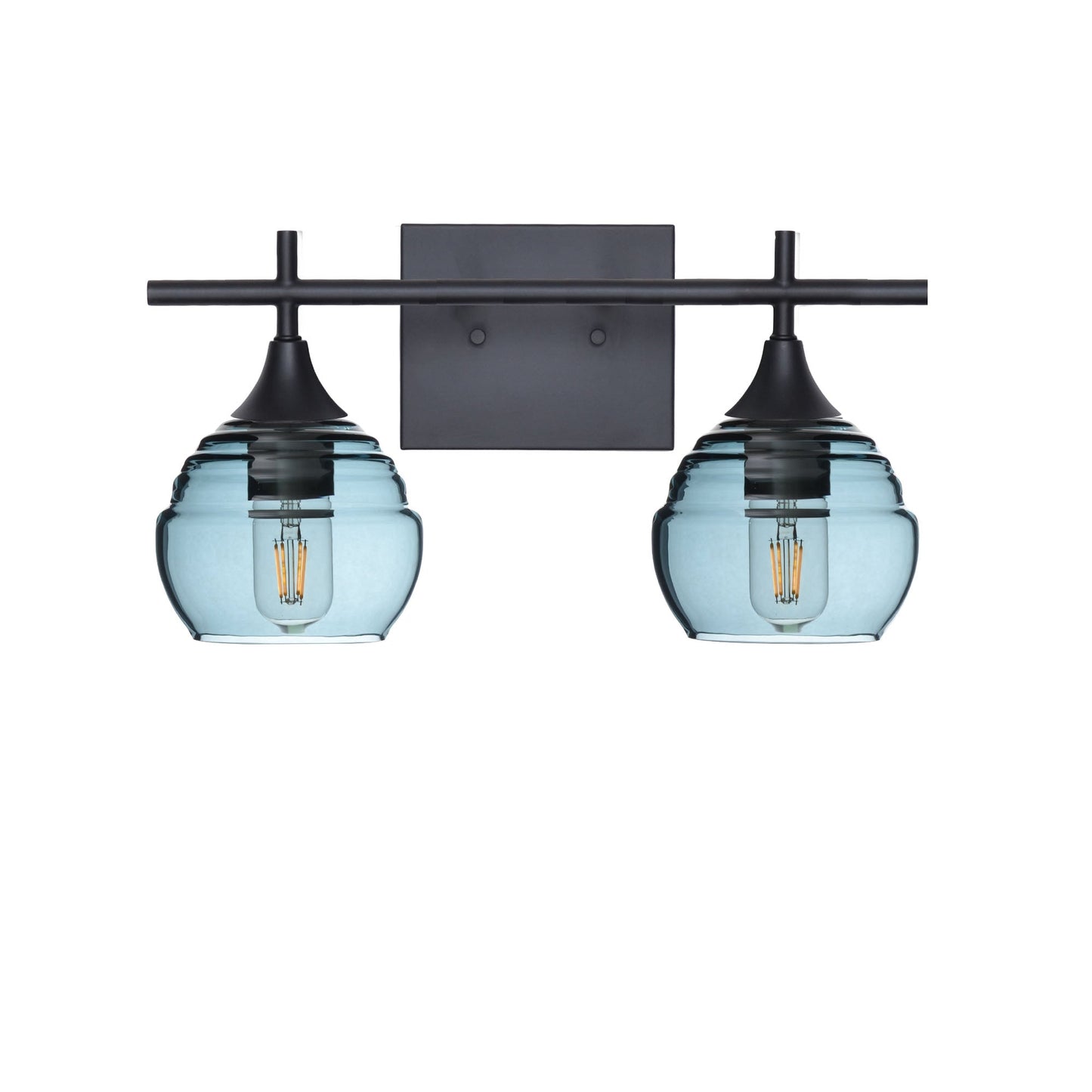 301 2-Light Wall Vanity-Glass-Bicycle Glass Co - Hotshop-Matte Black-Lucent-Slate Gray-Bicycle Glass Co