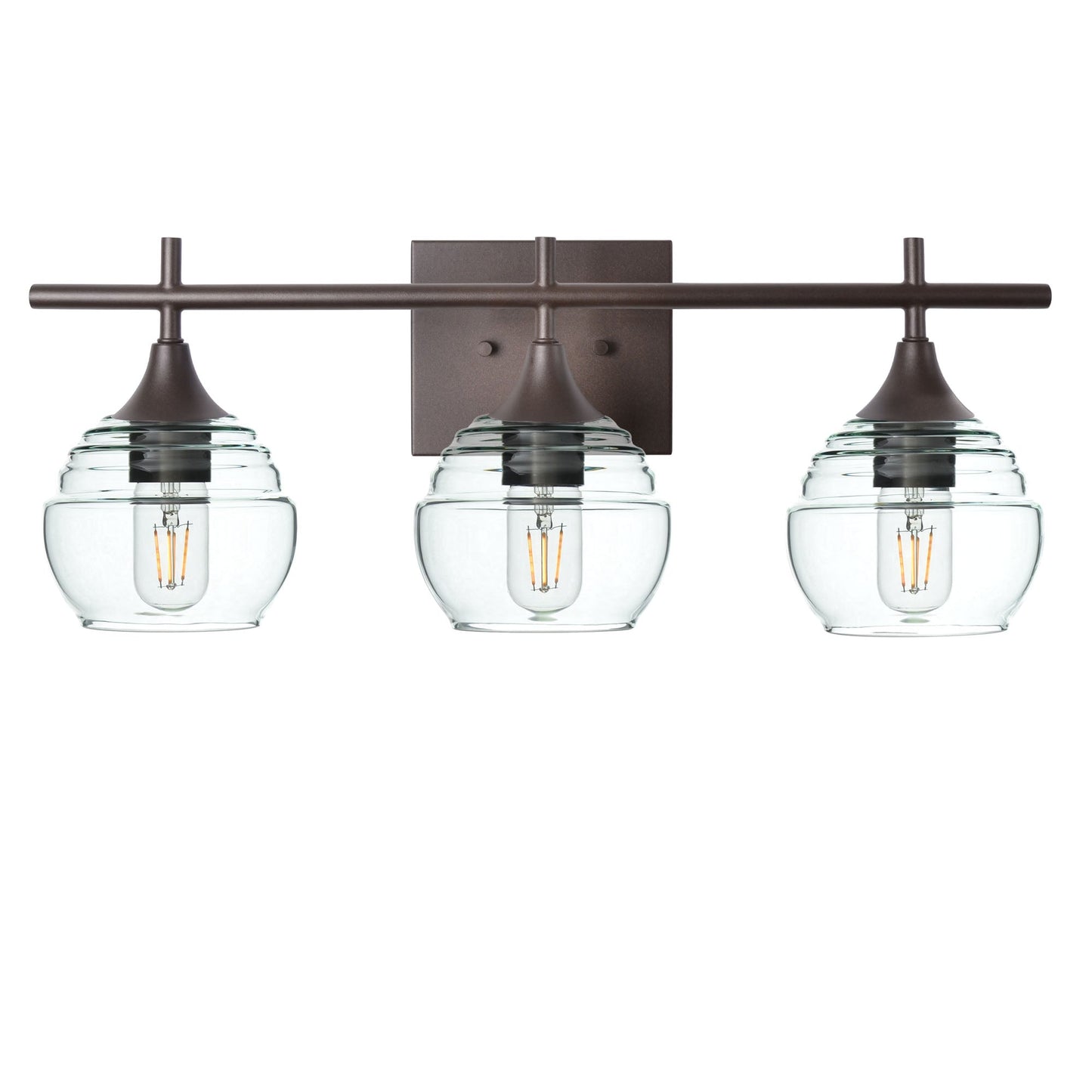 301 3-Light Vanity-Glass-Bicycle Glass Co - Hotshop-Antique Bronze-Eco Clear-Bicycle Glass Co