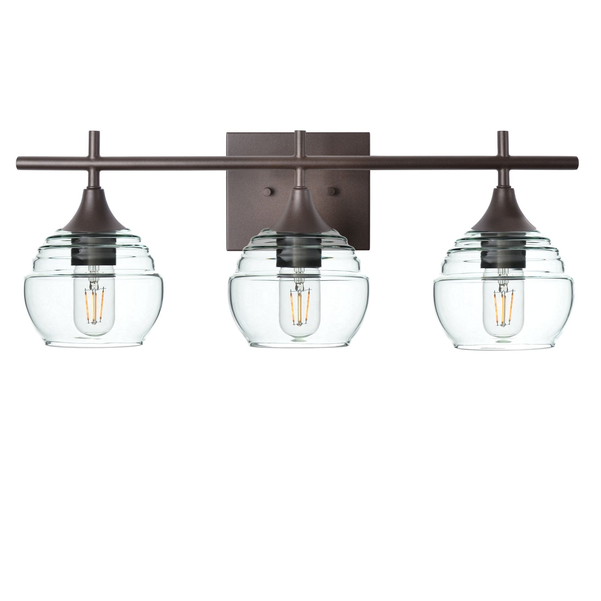 301 3-Light Vanity-Glass-Bicycle Glass Co - Hotshop-Antique Bronze-Eco Clear-Bicycle Glass Co