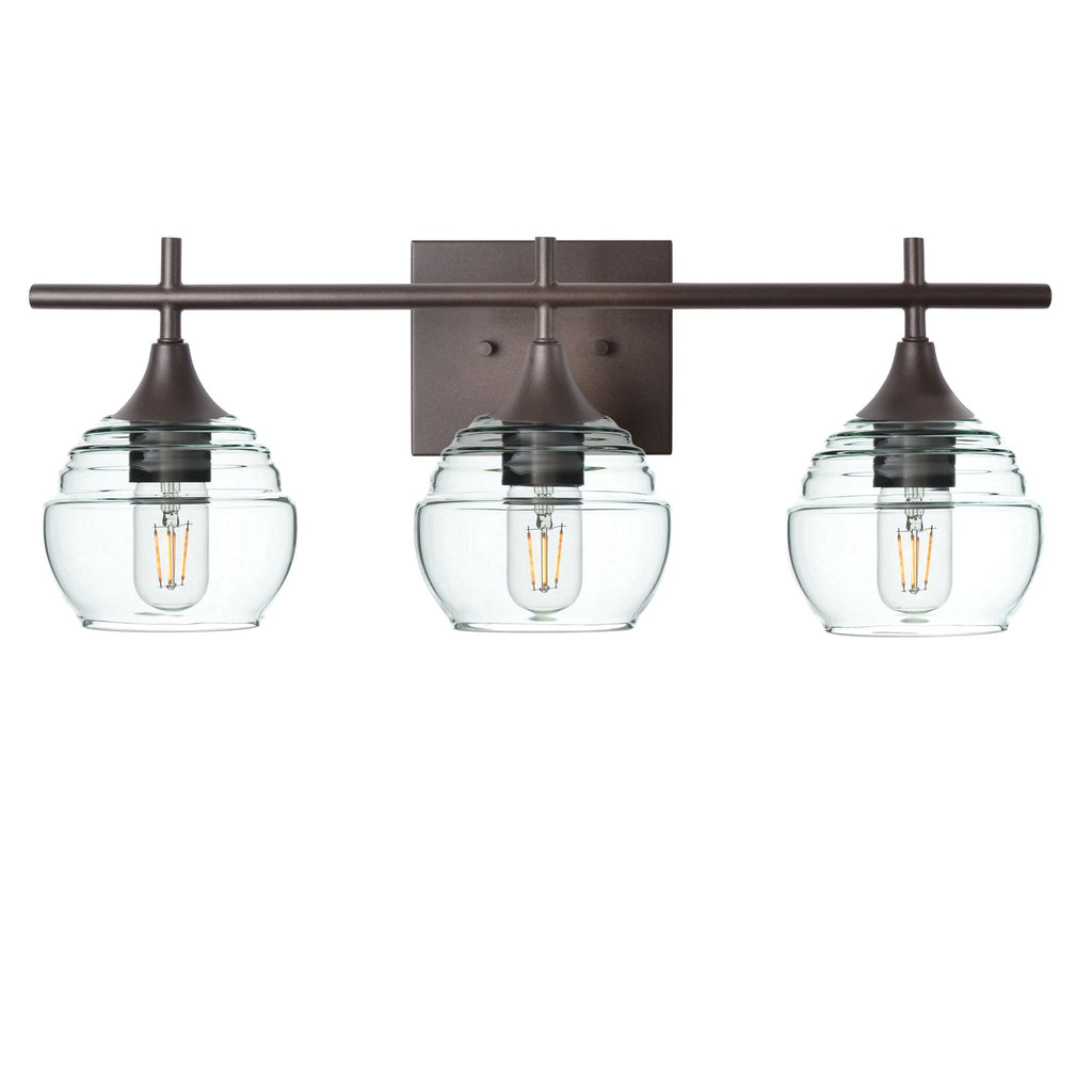 301 3-Light Vanity-Glass-Bicycle Glass Co - Hotshop-Antique Bronze-Eco Clear-Bicycle Glass Co