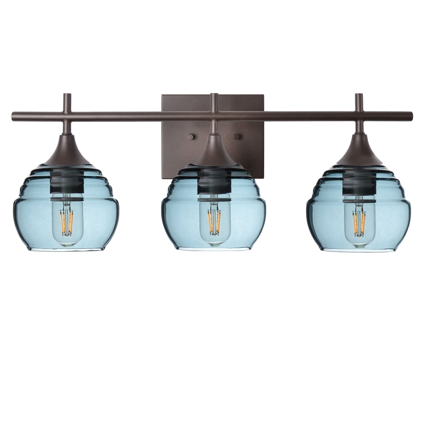 301 3-Light Vanity-Glass-Bicycle Glass Co - Hotshop-Antique Bronze-Slate Gray-Bicycle Glass Co