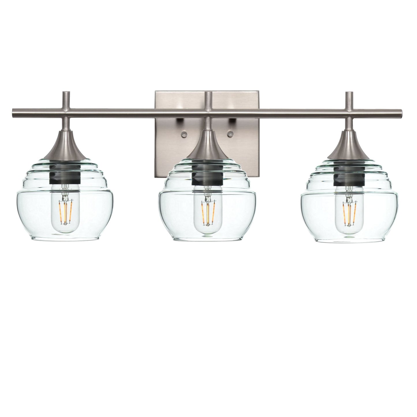 301 3-Light Vanity-Glass-Bicycle Glass Co - Hotshop-Brushed Nickel-Eco Clear-Bicycle Glass Co