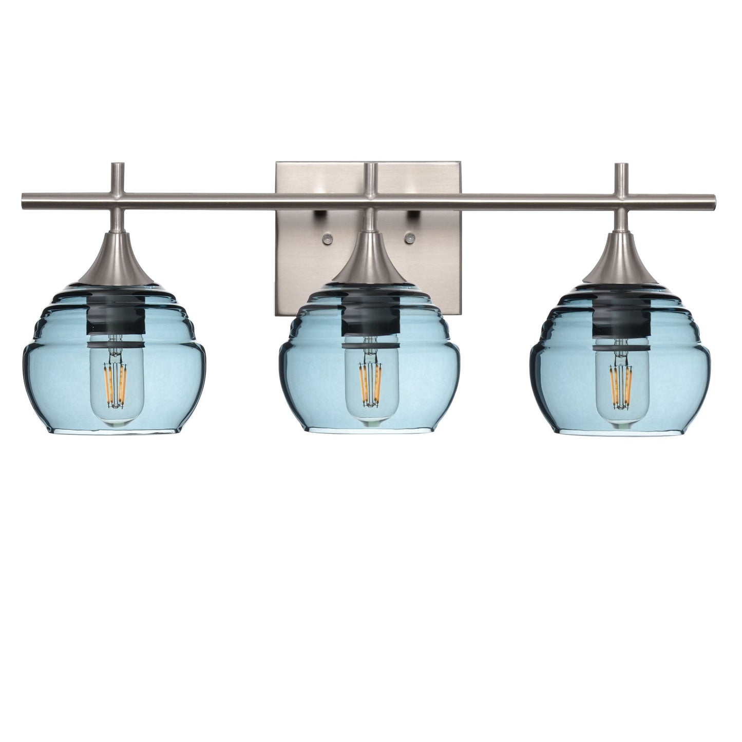 301 3-Light Vanity-Glass-Bicycle Glass Co - Hotshop-Brushed Nickel-Slate Gray-Bicycle Glass Co