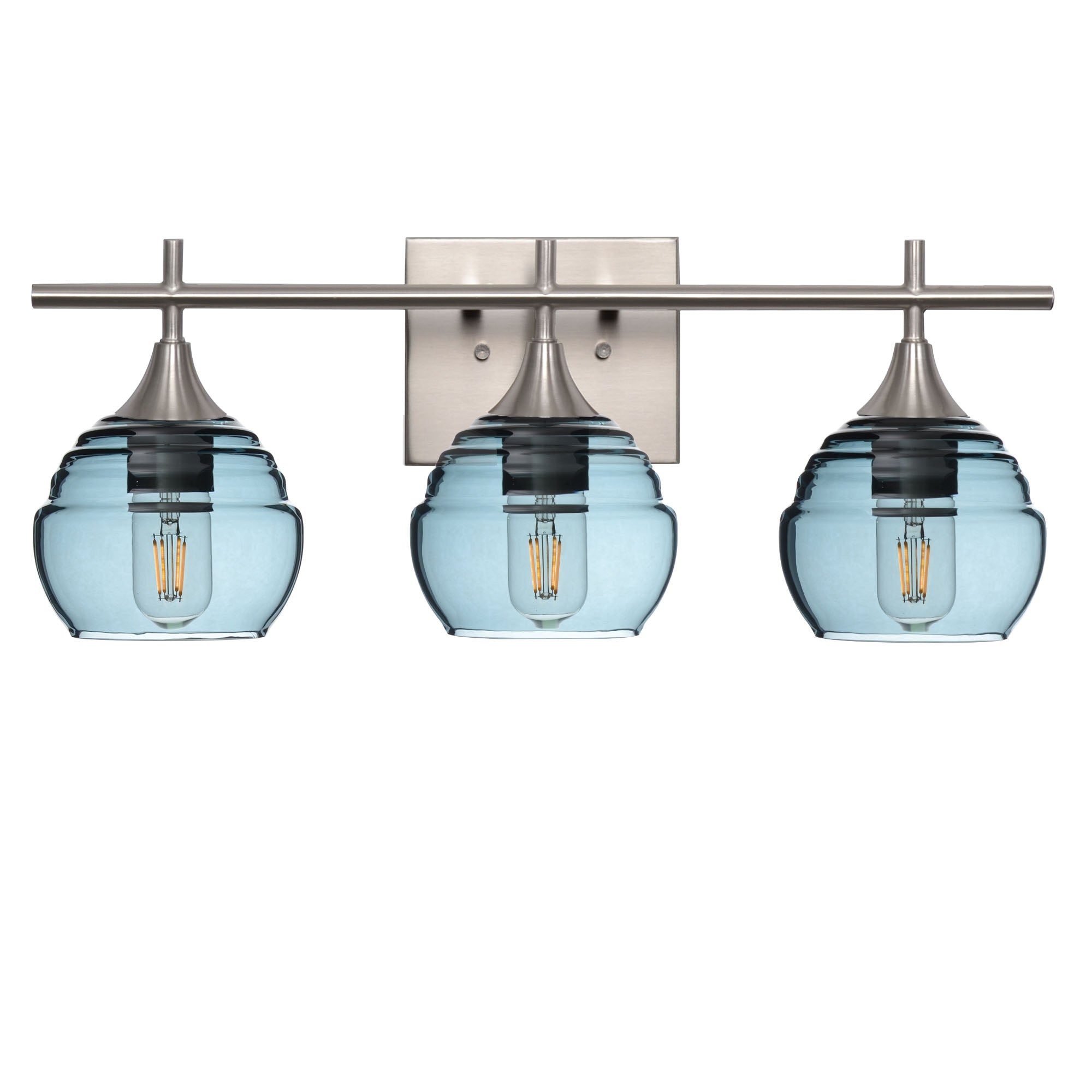 301 3-Light Vanity-Glass-Bicycle Glass Co - Hotshop-Brushed Nickel-Slate Gray-Bicycle Glass Co
