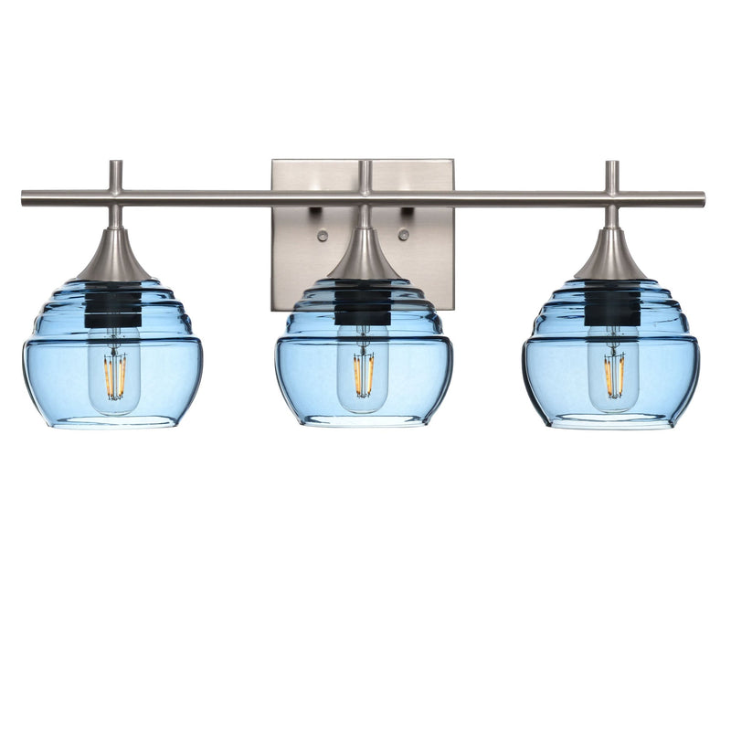 301 3-Light Vanity – Brushed Nickel / Steel Blue
