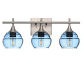 301 3-Light Vanity-Glass-Bicycle Glass Co - Hotshop-Brushed Nickel-Steel Blue-Bicycle Glass Co