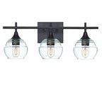 301 3-Light Vanity-Glass-Bicycle Glass Co - Hotshop-Matte Black-Eco Clear-Bicycle Glass Co