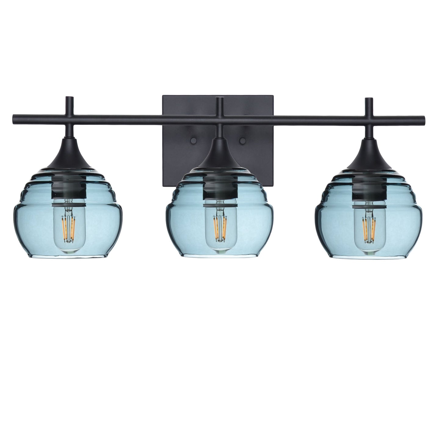 301 3-Light Vanity-Glass-Bicycle Glass Co - Hotshop-Matte Black-Slate Gray-Bicycle Glass Co