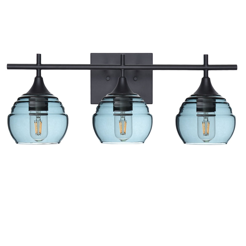301 3-Light Vanity – Matte Black / Slate Gray