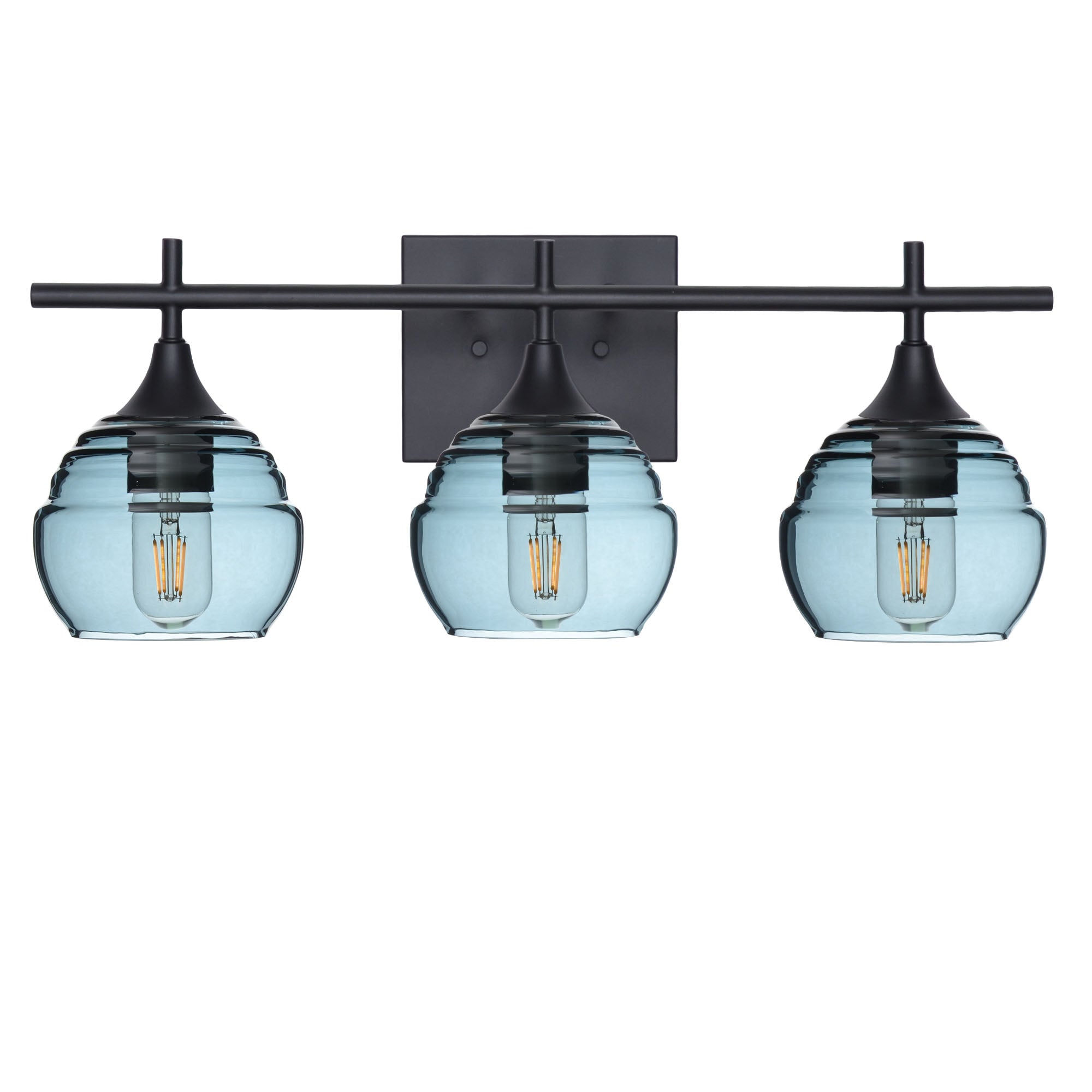 301 3-Light Vanity-Glass-Bicycle Glass Co - Hotshop-Matte Black-Slate Gray-Bicycle Glass Co