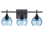 301 3-Light Vanity-Glass-Bicycle Glass Co - Hotshop-Matte Black-Steel Blue-Bicycle Glass Co