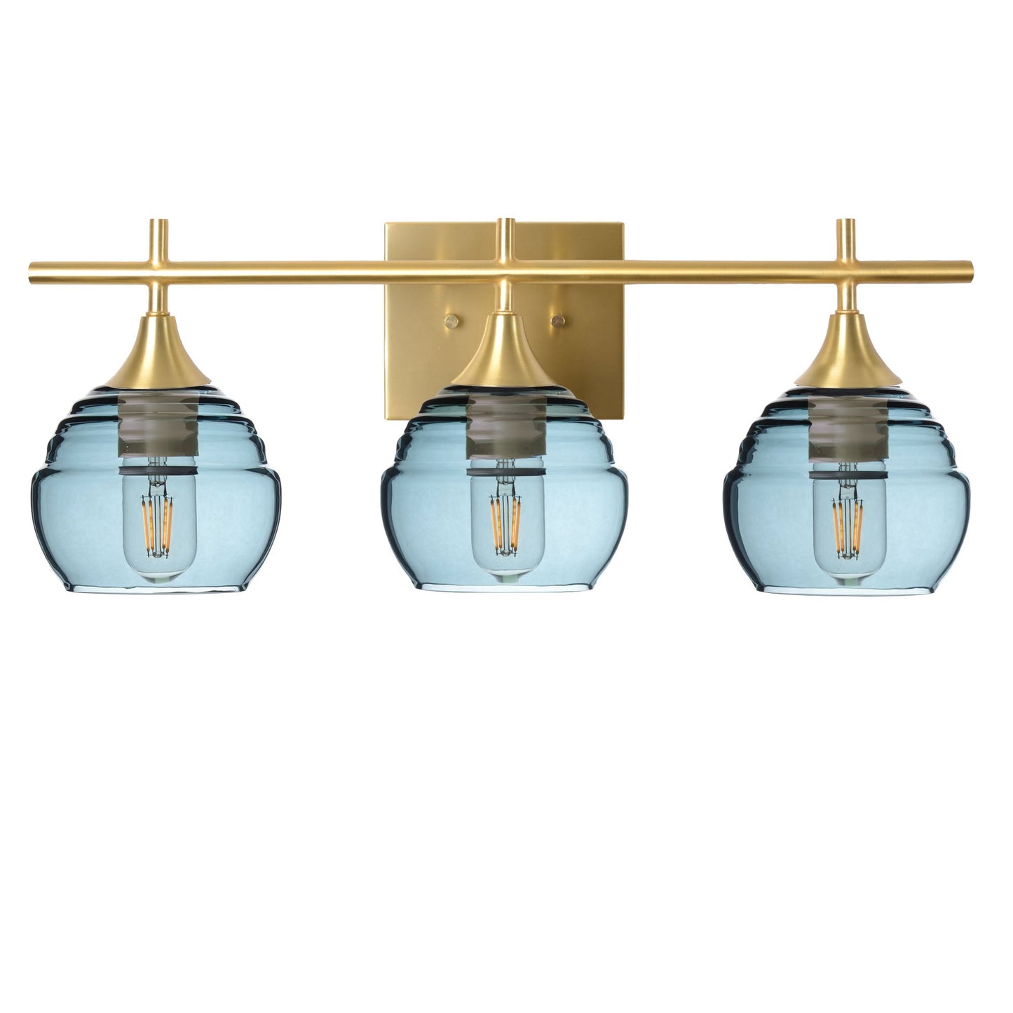 301 3-Light Vanity-Glass-Bicycle Glass Co - Hotshop-Polished Brass-Slate Gray-Bicycle Glass Co