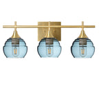 301 3-Light Vanity-Glass-Bicycle Glass Co - Hotshop-Polished Brass-Slate Gray-Bicycle Glass Co