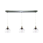 301 3 Pendant Linear Chandelier-Glass-Bicycle Glass Co - Hotshop-Brushed Nickel - 4ft Downrod-Eco Clear-Bicycle Glass Co