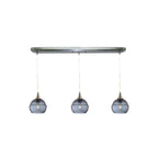 301 3 Pendant Linear Chandelier-Glass-Bicycle Glass Co - Hotshop-Brushed Nickel - 8ft Downrod-Slate Gray-Bicycle Glass Co
