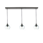 301 3 Pendant Linear Chandelier-Glass-Bicycle Glass Co - Hotshop-Antique Bronze - 4ft Downrod-Eco Clear-Bicycle Glass Co