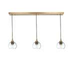 301 3 Pendant Linear Chandelier-Glass-Bicycle Glass Co - Hotshop-Polished Brass - 4ft Downrod-Eco Clear-Bicycle Glass Co