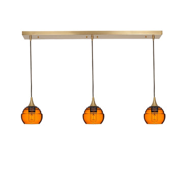Polished Brass - 4ft Cord / Golden Amber