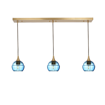 Polished Brass - 4ft Cord / Steel Blue