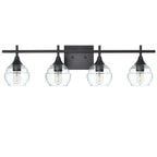 301 4-Light Vanity-Bicycle Glass Co-Eco Clear-Matte Black-Bicycle Glass Co