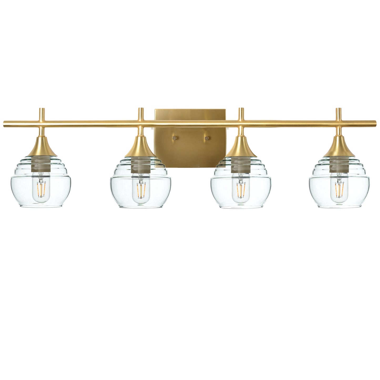 301 4-Light Vanity-Bicycle Glass Co-Eco Clear-Polished Brass-Bicycle Glass Co