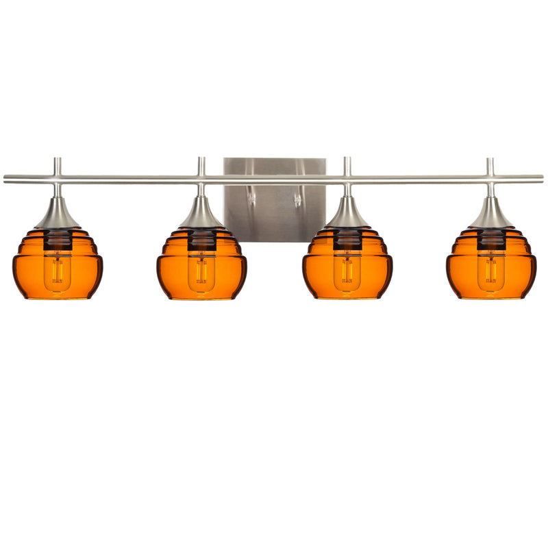 301 4-Light Vanity – Golden Amber / Brushed Nickel