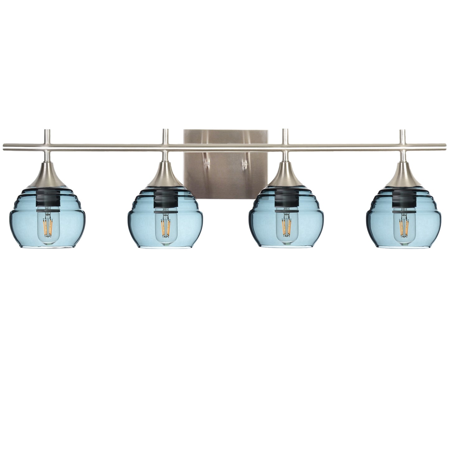 301 4-Light Vanity-Bicycle Glass Co-Slate Gray-Brushed Nickel-Bicycle Glass Co