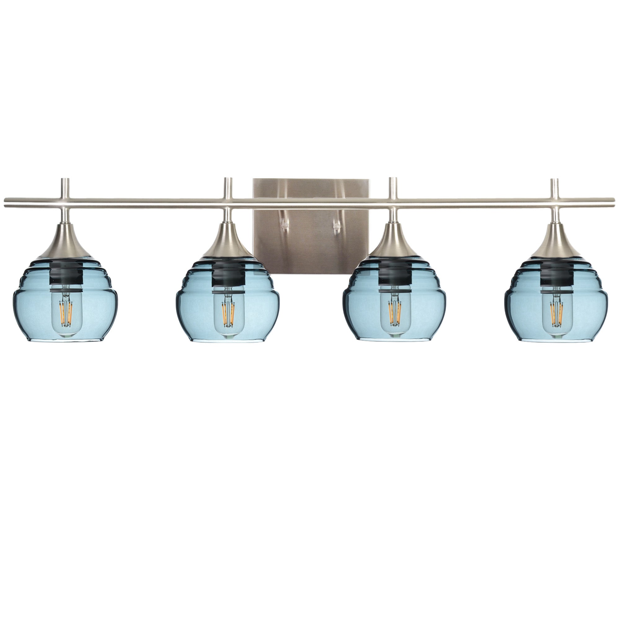 301 4-Light Vanity-Bicycle Glass Co-Slate Gray-Brushed Nickel-Bicycle Glass Co