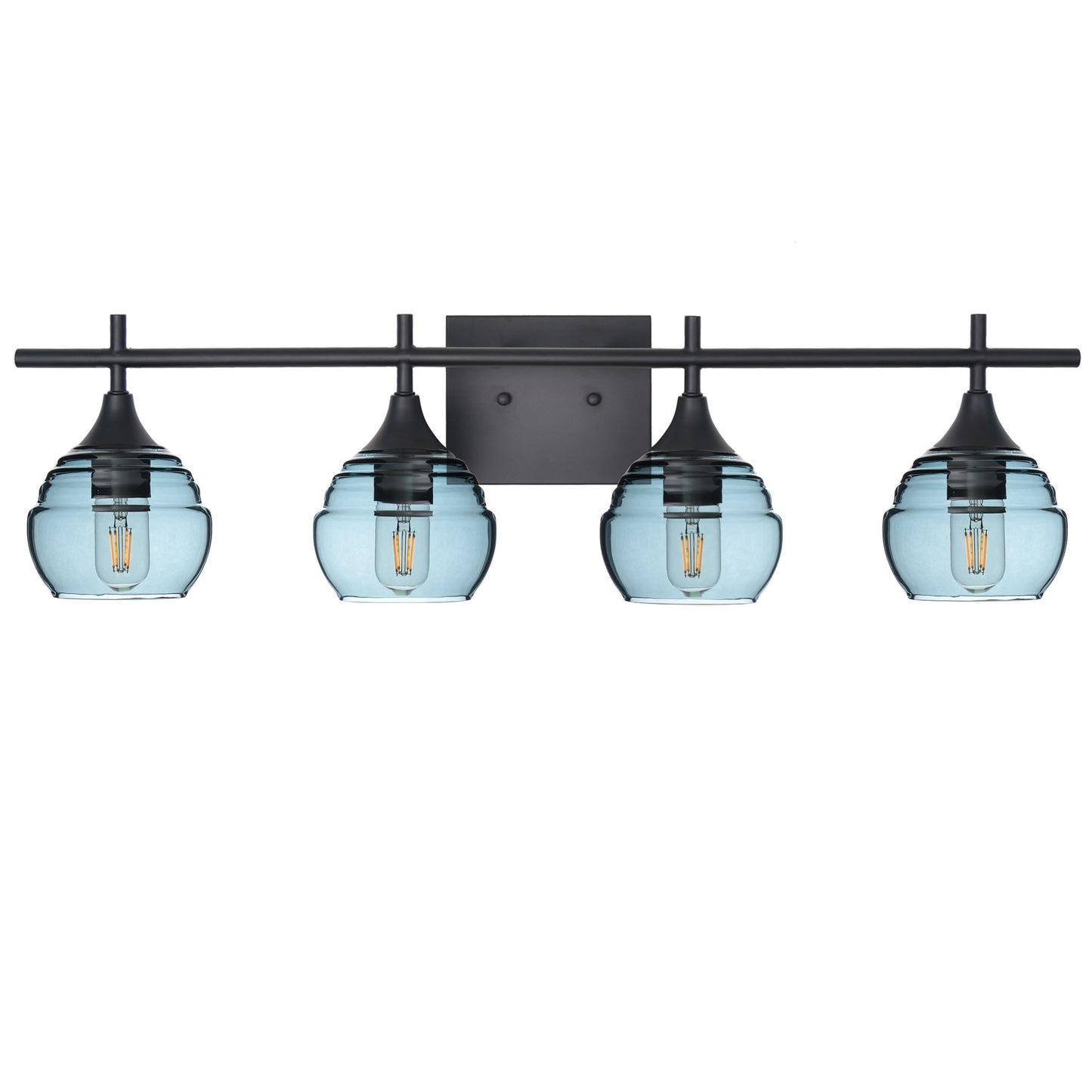 301 4-Light Vanity-Bicycle Glass Co-Slate Gray-Matte Black-Bicycle Glass Co