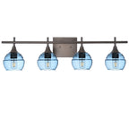 301 4-Light Vanity-Bicycle Glass Co-Steel Blue-Antique Bronze-Bicycle Glass Co