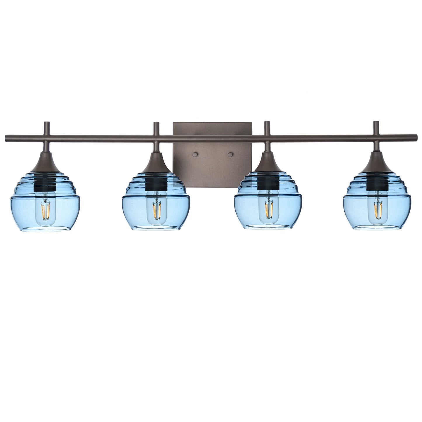 301 4-Light Vanity-Bicycle Glass Co-Steel Blue-Antique Bronze-Bicycle Glass Co