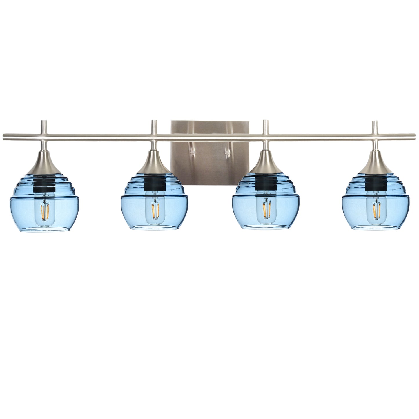 301 4-Light Vanity-Bicycle Glass Co-Steel Blue-Brushed Nickel-Bicycle Glass Co